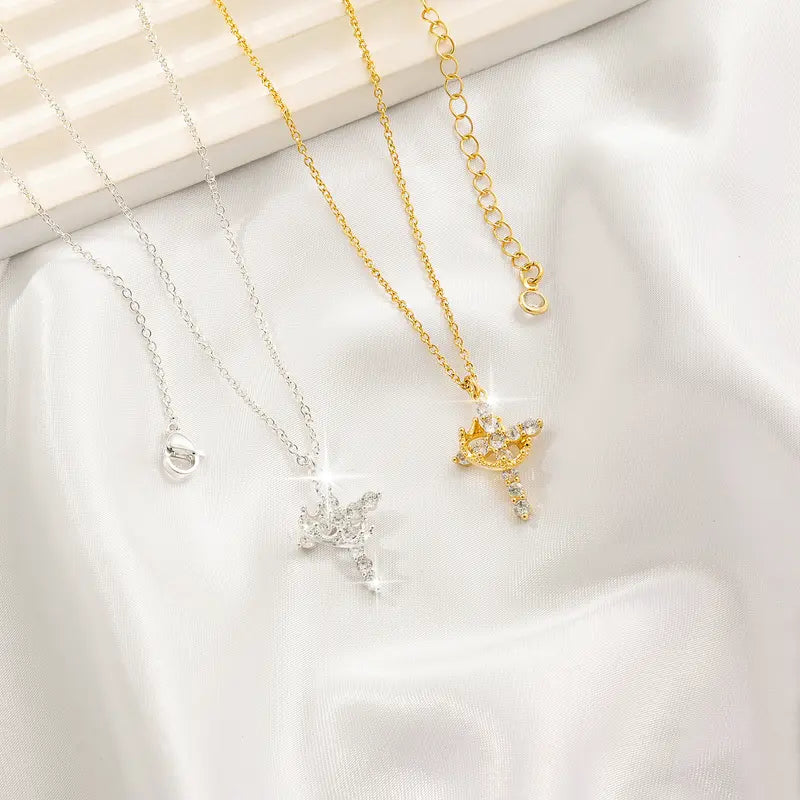Timeless Crown Cross Necklace
