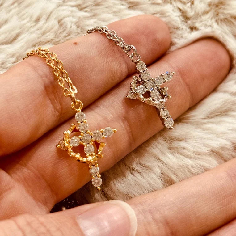 Timeless Crown Cross Necklace