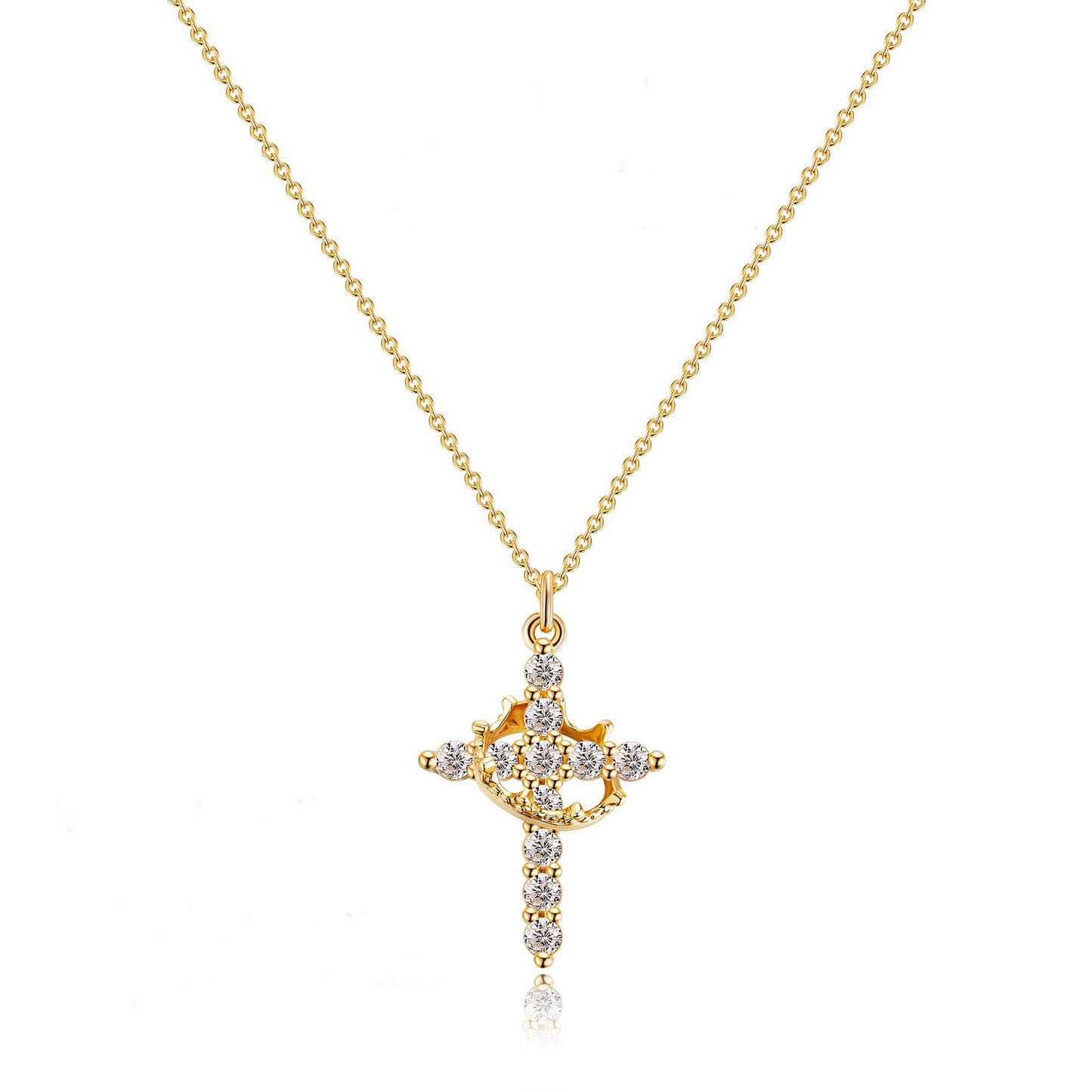 Timeless Crown Cross Necklace